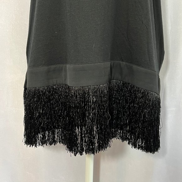 J. Crew Black Sleeveless Fringe hem Tank Top Size Small - Picture 4 of 11